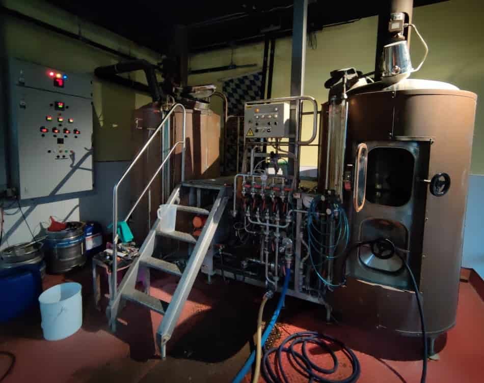 brewing facilities of The Londoner brew pub in Bangkok Thailand.
Stairs leading up to the control panels and where to start brewing. 