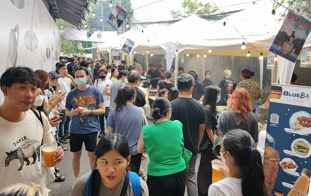 A picture of the crowd at Beer Days I at the Jam Factory in Bangkok in September. 