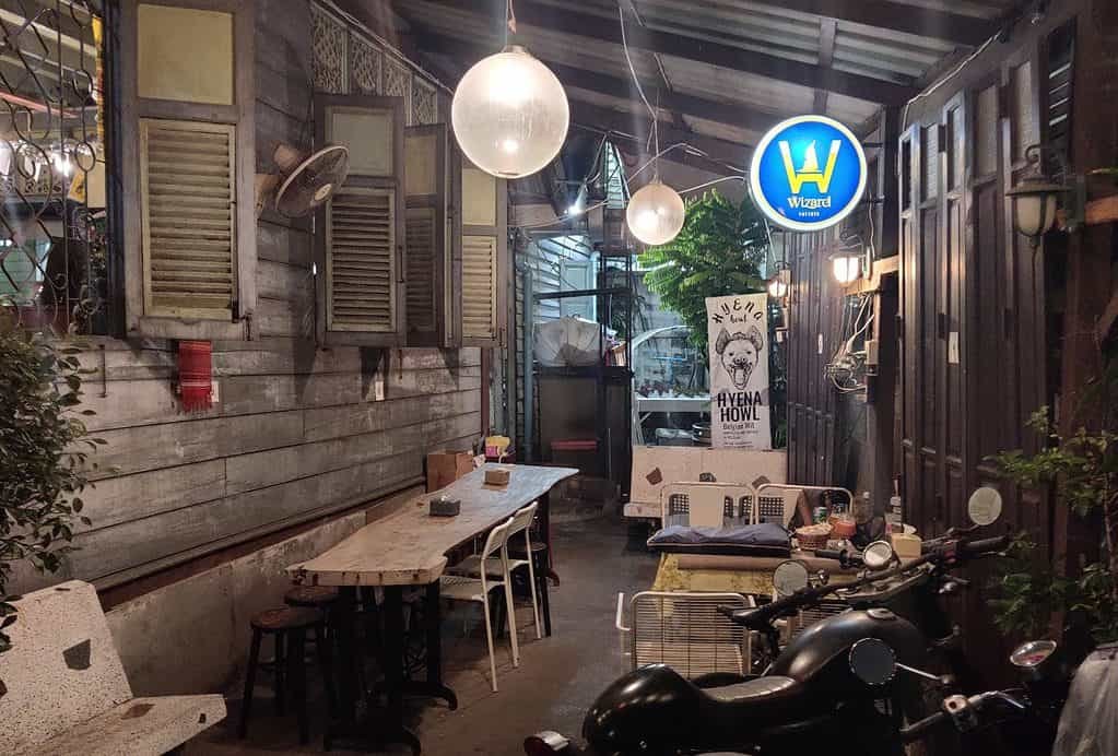 Outside seating at Dok Kaew bar, Bangkok.