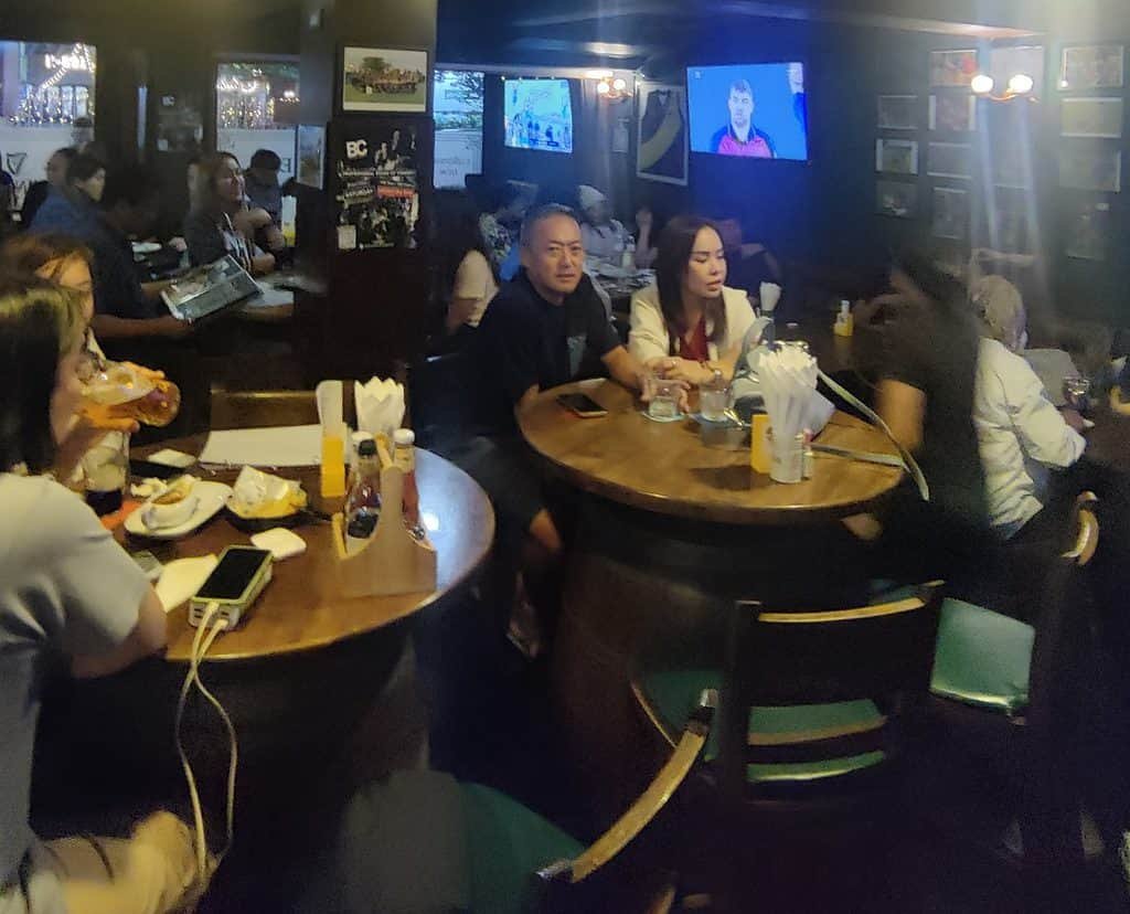 INside crowd on a Saturday Night at PJ O'Brien's in Bangkok