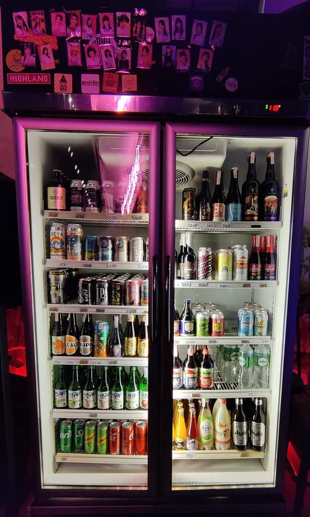 Beer fridge at Much Brew craft beer bar Bangkok