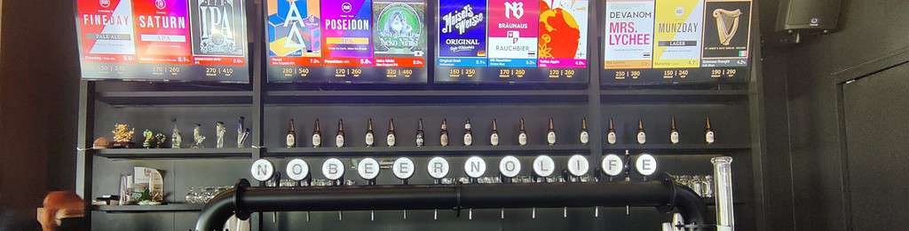 craft beer taps at Brewave BrewPub in Bangkok Thailand