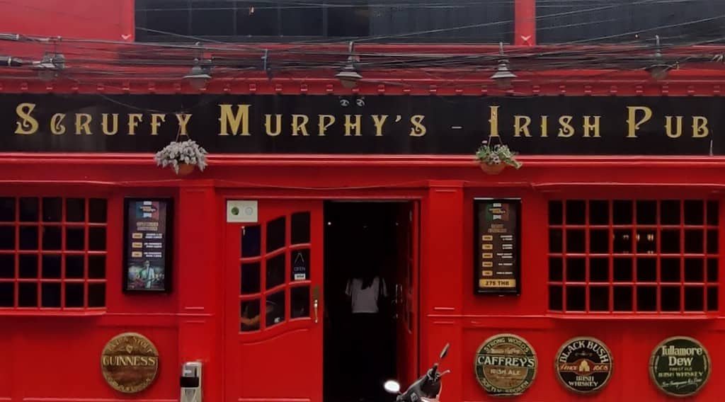 Entrance to Scruffy Murphy's - Irish bar in Bangkok Thailand
