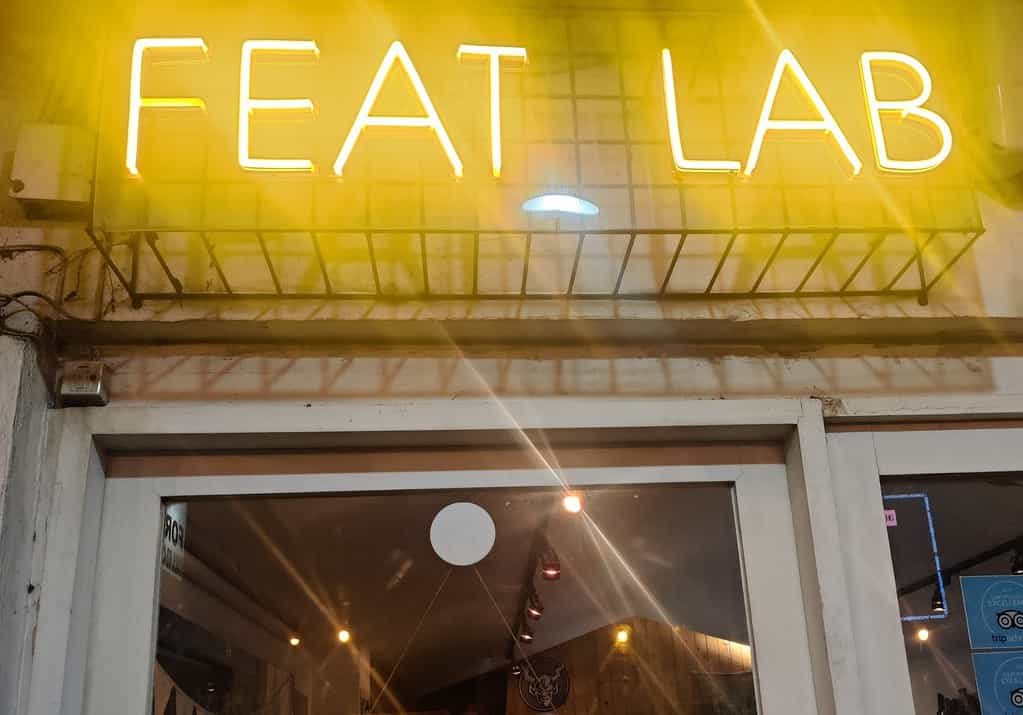 Feat Lab Neon sign for craft beer bar Bangkok Thailand
