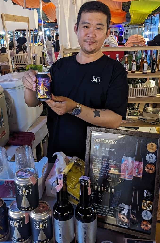 Space Craft Thai Craft beer served at Beer event in Bangkok, Thailand.