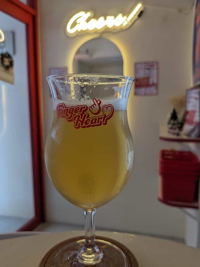 Finger Heart Bottle shop branded glass in Bangkok Thailand