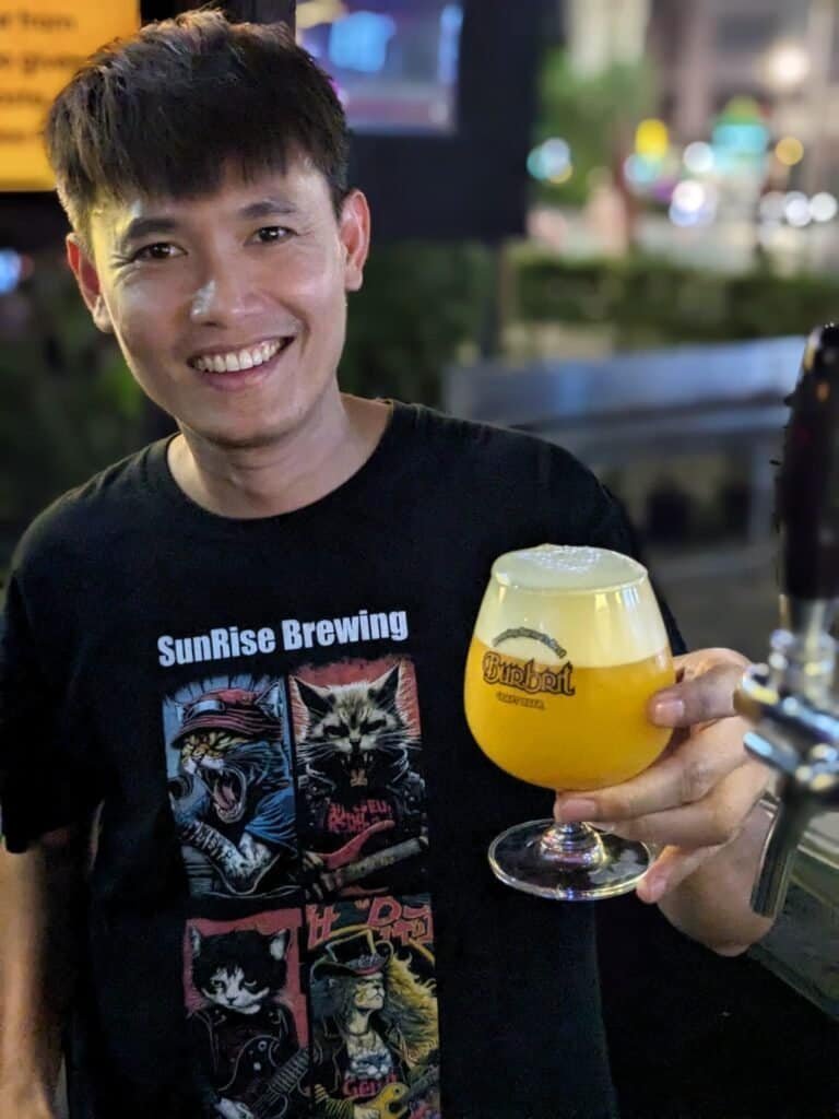 SunRise brewer at Meet the brewers event at Burbrit Taproom in Bangkok Thailand. 