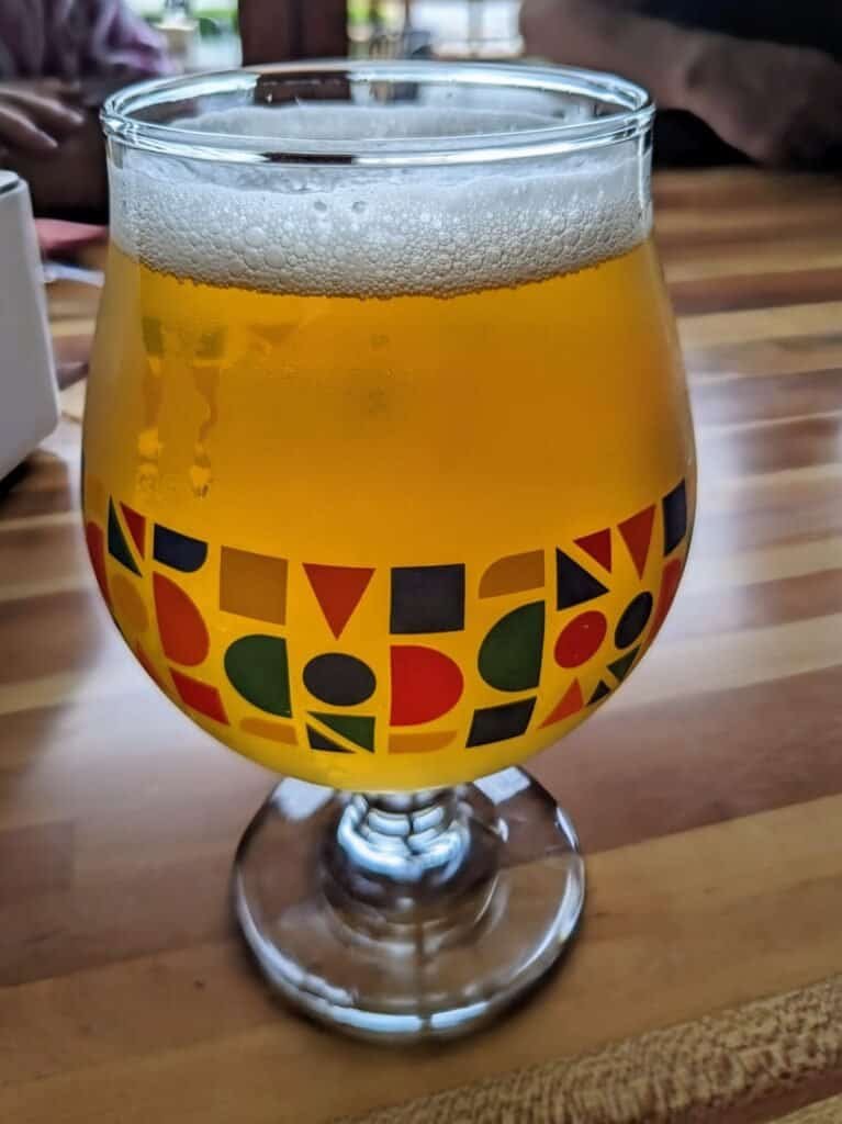 Glass of beer in a goblet at 12°Plato Brewing Bangkok Thailand