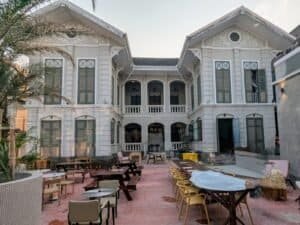 Colonial Building patio at Two Palms Taproom Bangkok Thailand
