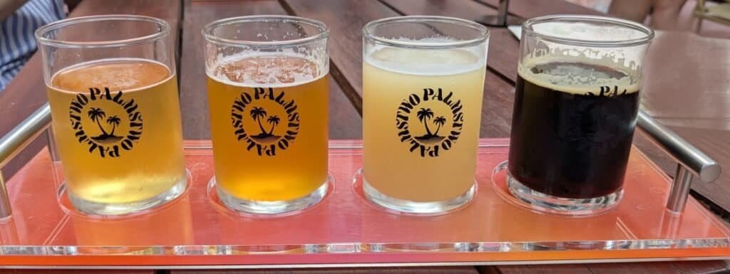 beer flight at Two Palms soft opening in Bangkok Thailand