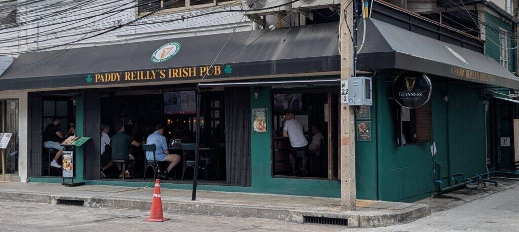 Outside view of Paddy Reilly's Irish Bar in Bangkok Thailand